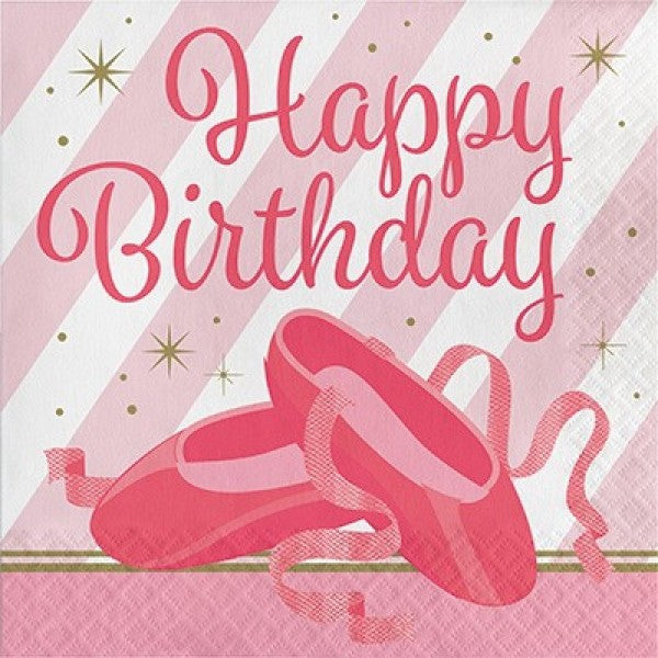 Colorful pack of 16 Twinkle Toes lunch napkins, perfect for parties and everyday meals, adding fun and style to your table setting.
