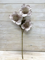 Artificial grey Kapok flower spray, maintenance-free and lifelike, perfect for enhancing any interior decor.