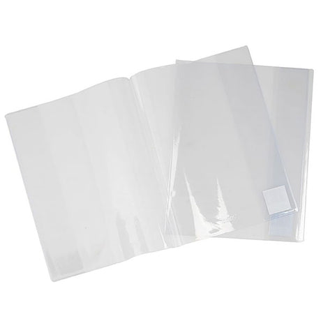 Clear book sleeves pack for scrapbooking, made from durable PVC to protect photos and documents while ensuring visibility.