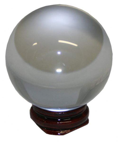 60mm crystal ball with stand, perfect for decoration, meditation, and crystal healing, showcasing mesmerizing reflections.