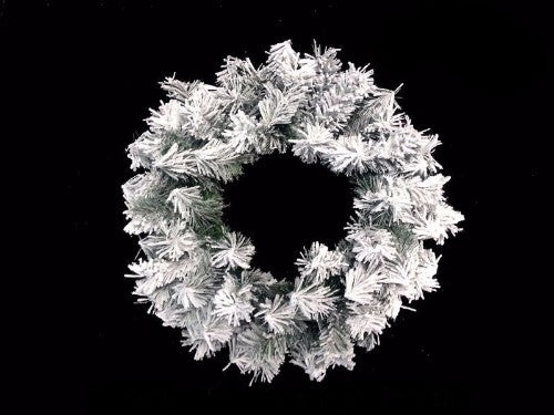 60cm snow-kissed pine wreath, perfect for holiday decor on doors, mantels, or walls, customizable for festive charm.