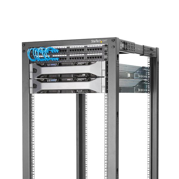 42U Adjustable Depth Open Frame 4 Post Server Rack Cabinet - Flat Pack