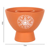 Mandela Natural Terracotta Smudge Bowl with an intricate Mandala design, perfect for cleansing rituals and home decor.