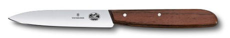 Victorinox 10cm wood paring knife with ergonomic handle, ideal for precision peeling and cutting tasks in the kitchen.