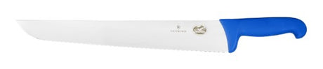 Victorinox 36cm Tuna Knife with blue handle, featuring a stainless steel blade for effortless fish slicing.