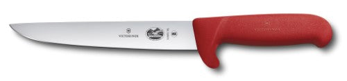 Victorinox Straight Back Safety Knife in vibrant red, 18cm straight blade for safe and efficient food preparation.