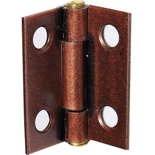 High-quality 25mm narrow butt hinge with brass pin, Florentine bronze finish, ideal for doors and furniture.