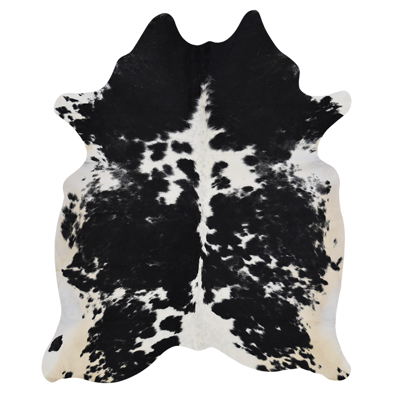 Stylish black and white Meadow Cowhide rug, 160x210cm, crafted from 100% natural cowhide for a unique decor accent.