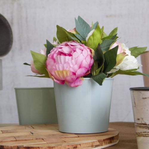 Florist - Plastics - Gloss Pot Round Soft Blue (5001011GLB)