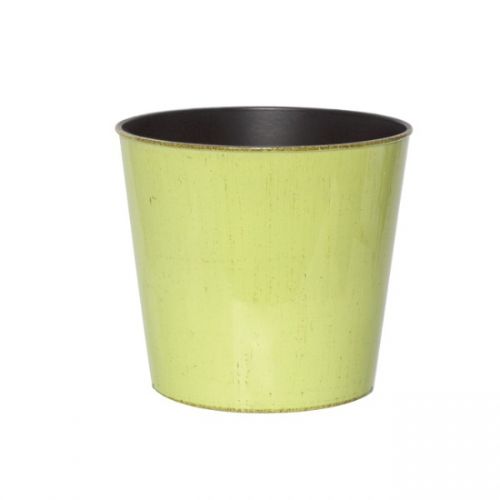 Antique round pot in light green, 17cm diameter, perfect for elegant floral arrangements indoors or outdoors.