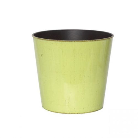 Antique round pot in light green, 17cm diameter, perfect for elegant floral arrangements indoors or outdoors.