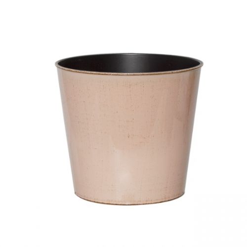 Antique round pot in light pink, 17cm diameter, crafted from durable plastic for elegant floral displays indoors or outdoors.