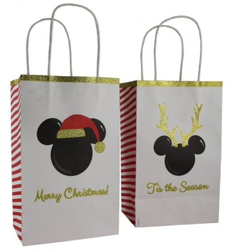 Colorful Disney-themed Christmas treat bags, pack of 6, perfect for filling with holiday goodies and spreading festive cheer.