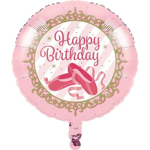 Colorful Twinkle Toes Happy Birthday foil balloon, 45cm, featuring stars and cheerful text for festive celebrations.