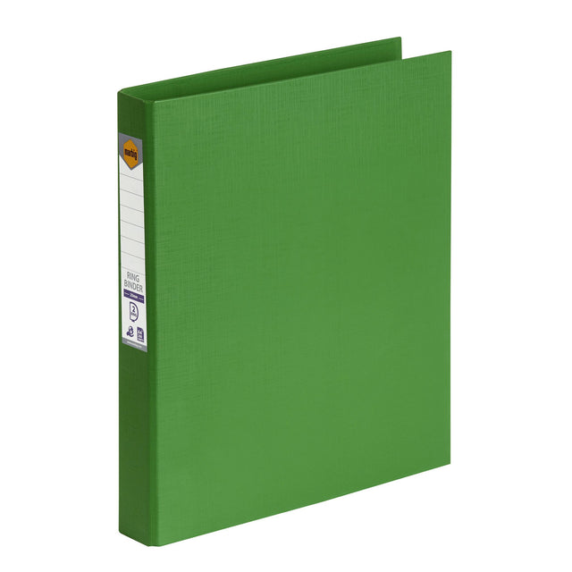 MARBIG® A4 25mm 2D PE ring binder in vibrant green, eco-friendly, holds 200 sheets, ideal for organizing documents.