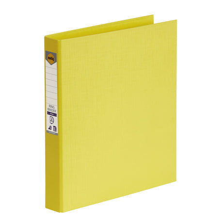 Bright lemon PE linen binders, pack of 6, eco-friendly, 25mm, holds 200 sheets, perfect for stylish document organization.