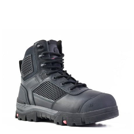 Bata Avenger Black Boots size 5, lightweight with carbon fiber toecap, D3O protection, stylish and safe for work or casual wear.