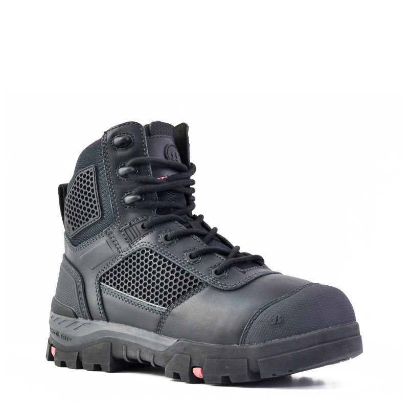 Bata Ladies Avenger Black Boots (Size 10) with carbon fiber toecap, D3O protection, and lightweight, metal-free design.