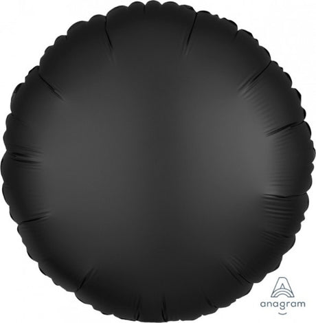 Luxurious black circle foil balloon, 45cm, perfect for elegant celebrations and versatile decor for any event.