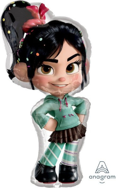 Xtra-large foil balloon featuring Vanellope from Wreck It Ralph 2, perfect for Disney-themed parties and celebrations.