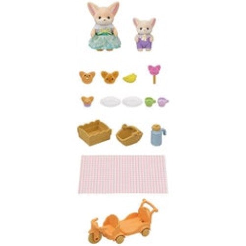 Sylvanian Families Sunny Picnic Set Fennec Fox Sister and Baby
