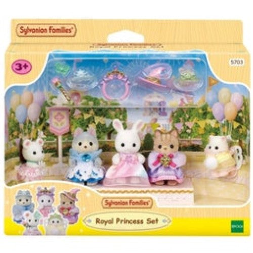 Sylvanian Families Royal Princess Set features adorable baby figures dressed in beautiful gowns and princess accessories for imaginative play.