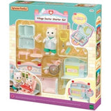 Sylvanian Families Village Doctor Set featuring Persian Cat doctor, examination table, medical tools, and accessories for imaginative play.