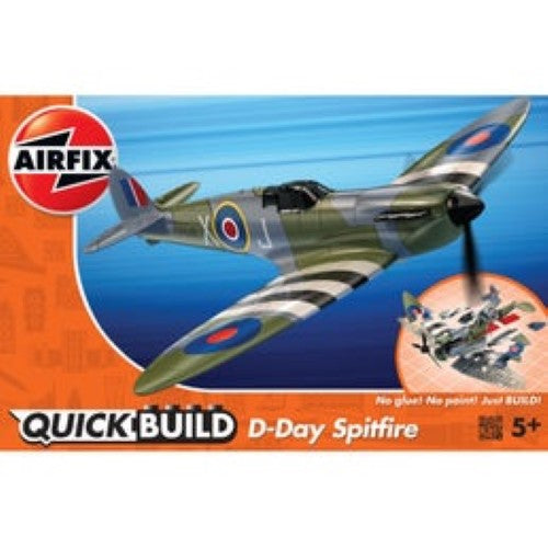 Colorful snap-together D-Day Spitfire model for kids 5+, promoting creativity and hands-on learning without glue or paint.