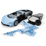 Airfix Quickbuild McLaren Speedtail model kit, easy push-together assembly, no glue needed, includes stickers for customization.