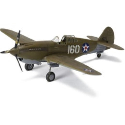 Airfix 1/48 Curtiss P-40B Warhawk model kit featuring shark mouth design, ideal for modelers aged 8 and up.