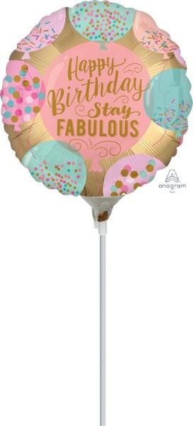 Foil Balloon - Happy Birthday Stay Fabulous (22cm)