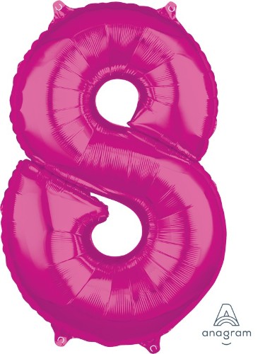 Numeral 8 Balloon Mid-Size Shape Pink
