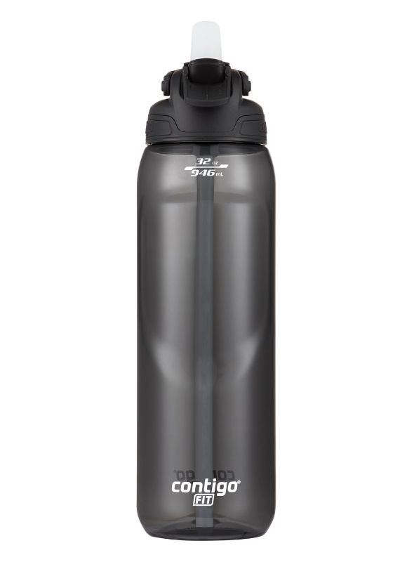 Contigo Autospout Fit 946ml sports bottle in Licorice, featuring spill-proof technology and ergonomic grip for easy hydration on the go.