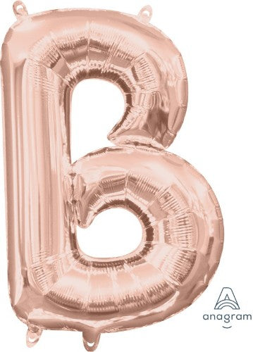 Rose gold Letter B balloon, perfect for celebrations, adding elegant charm and style to any festive occasion.