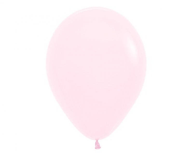 Pack of 100 pastel matte pink latex balloons, perfect for elegant celebrations and versatile decor for any occasion.