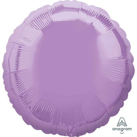 Standard Circle Balloon in Pearl Lavender, 45cm, perfect for elegant celebrations like birthdays and weddings.