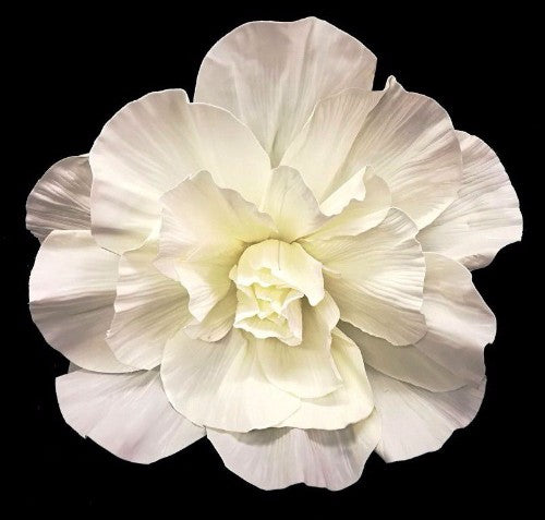Large silk 60cm white rose head, ideal for elegant decor, weddings, and floral arrangements without maintenance hassle.