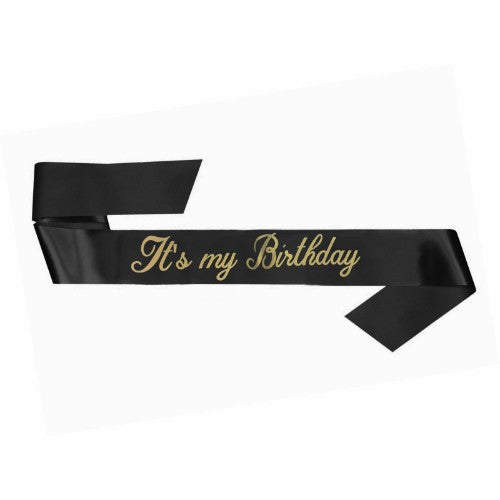 Vibrant 'It's My Birthday' sash, 30", perfect for festive celebrations and memorable photos with friends and family.