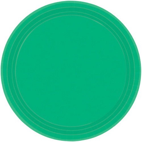 Festive green paper plates in a pack of 20, perfect for parties and hassle-free clean-up.