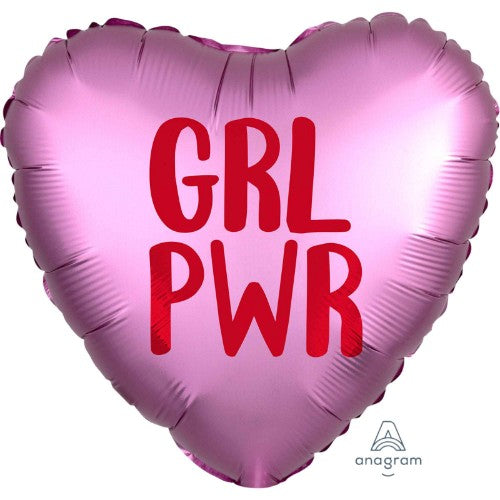 Vibrant 45cm satin balloon celebrating girl power, perfect for empowering events and decor.