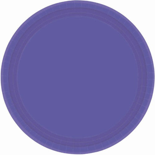 Purple disposable paper plates, 17cm, pack of 20, perfect for appetizers and desserts at parties and gatherings.