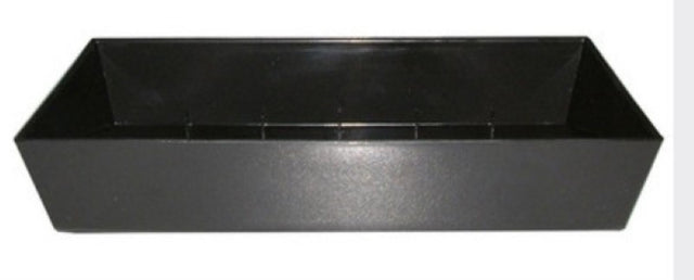 Black rectangular plastic tray measuring 27x13x5cm, ideal for floral arrangements and home decor.