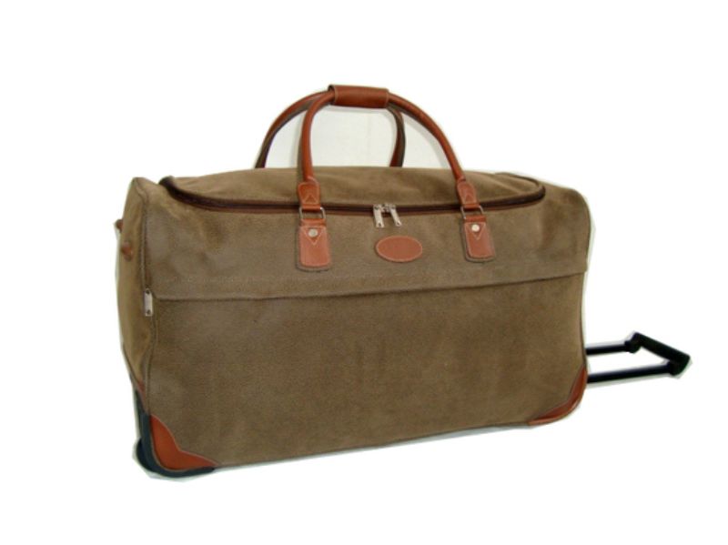 Stylish brown trolley bag with smooth-rolling wheels, 66 x 34 x 36cm, perfect for organized travel and weekend getaways.