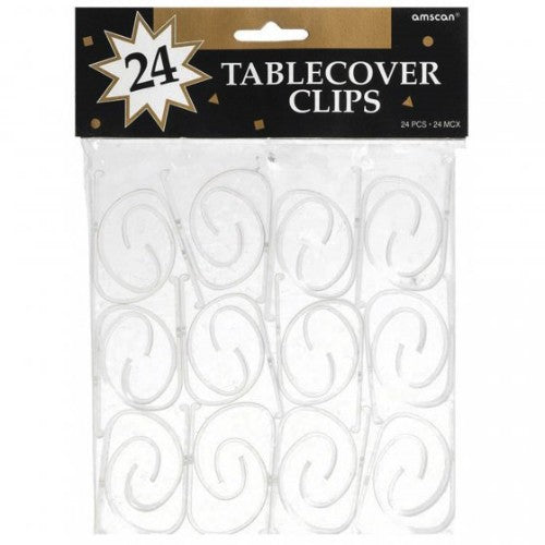 Tablecover Clips Value Pack Clear Plastic - Pack of 24