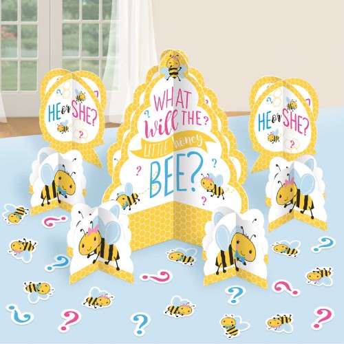 Bee-themed cardboard decorating kit for vibrant table centerpieces at celebrations, easy to assemble and eco-friendly.