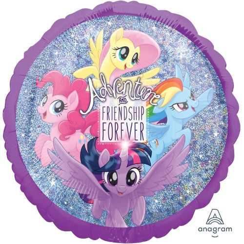 Colorful 45CM holographic foil balloon featuring My Little Pony, perfect for themed parties and celebrations.