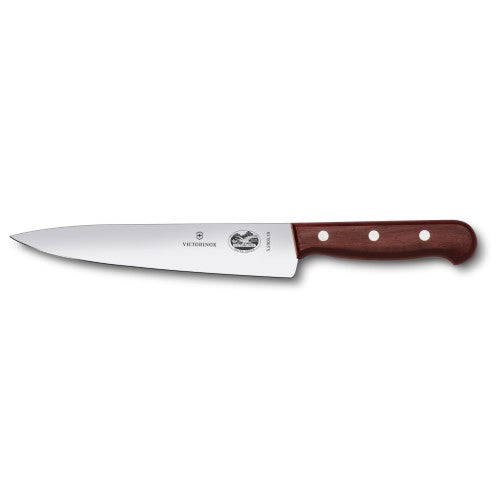 Victorinox 19cm carving knife with wood handle, designed for precise, effortless slicing of meats.