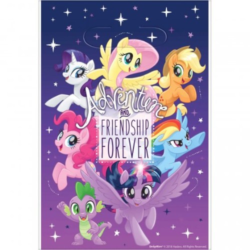 Vibrant My Little Pony loot bags in a pack of 8, perfect for birthday parties and friendship celebrations.