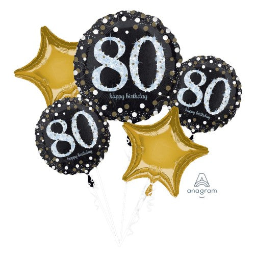 Balloons - Bouquet Sparkling Birthday 80 - Pack of 5