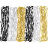 Colorful pack of 50 Glitz & Glam plastic beaded necklaces, perfect for parties and everyday wear, measuring 76cm each.